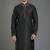 Black embroidery dupion silk kurta