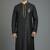 Black embroidery dupion silk kurta