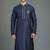 Navy embroidery dupion silk kurta