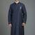 Navy embroidery dupion silk kurta