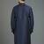 Navy embroidery dupion silk kurta
