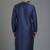 Royal blue embroidery dupion silk kurta