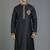 Black embroidery dupion silk kurta