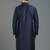 Navy embroidery dupion silk kurta