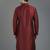 Maroon embroidery dupion silk kurta