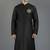 Black embroidery dupion silk kurta