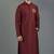 Maroon embroidery dupion silk kurta