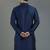 Navy embroidery dupion silk kurta