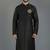 Black embroidery dupion silk kurta