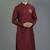 Maroon embroidery dupion silk kurta