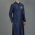Navy embroidery dupion silk kurta