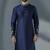 Navy embroidery dupion silk kurta