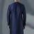 Navy embroidery dupion silk kurta