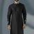 Black embroidery dupion silk kurta