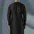 Black embroidery dupion silk kurta