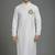 White embroidery dupion silk kurta