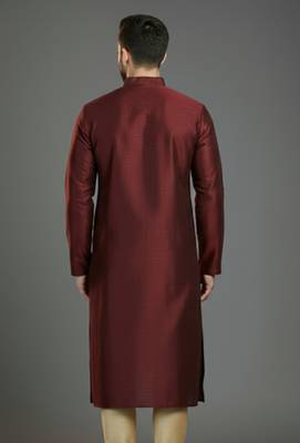 Maroom embroidery dupion silk kurta 2