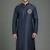 Navy embroidery dupion silk kurta