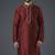 Maroon embroidery dupion silk kurta