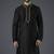 Black embroidery dupion silk kurta