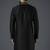 Black embroidery dupion silk kurta