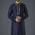 Navy embroidery dupion silk kurta