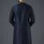 Navy embroidery dupion silk kurta