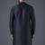 Navy embroidery dupion silk kurta