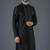Black embroidery dupion silk kurta