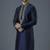 Navy embroidery dupion silk kurta