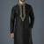 Black embroidery dupion silk kurta
