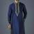 Royal blue  embroidery dupion silk kurta