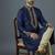 Royal blue  embroidery dupion silk kurta