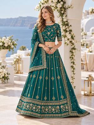 Puprle Embriodered Heavy Art Silk Designer Lehenga With Blouse 1