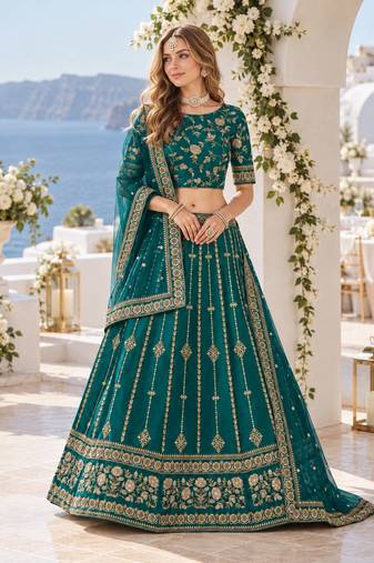 Puprle Embriodered Heavy Art Silk Designer Lehenga With Blouse