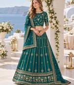 Puprle Embriodered Heavy Art Silk Designer Lehenga With Blouse