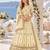 Cream Embriodered Heavy Art Silk Designer Lehenga With Blouse
