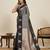 Grey zari work silk blend saree with blouse