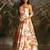 Off-White Floral Umbrella Lehenga with Corset Blouse, Tassel Dori & Dupatta