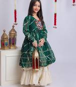 Navaratri special gota patti work lehenga with gamthi patch & gota patti work top for kids