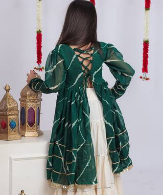 Navaratri special gota patti work lehenga with gamthi patch & gota patti work top for kids 5