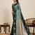 Green zari work silk blend saree with blouse
