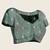 Green zari work silk blend saree with blouse