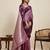 Wine zari work silk blend saree with blouse