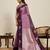 Wine zari work silk blend saree with blouse