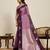 Wine zari work silk blend saree with blouse