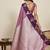 Wine zari work silk blend saree with blouse
