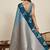 Blue zari work silk blend saree with blouse