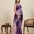 Purple zari work silk blend saree with blouse