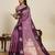 Lavender zari work silk blend saree with blouse
